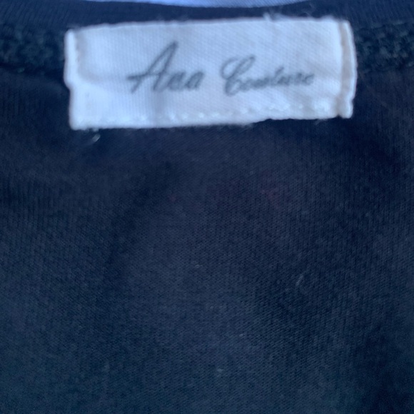 Solid Black Asymmetrical Long Tank Top, Size XL,  ACA COUTURE - Picture 4 of 7